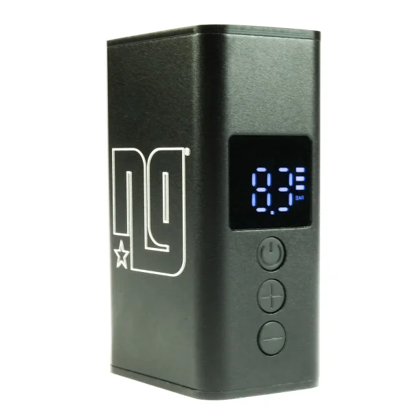 NG Sports Cawacawa elektrisk minipumpe Aluminum, 2*350 mAh, 8,3 bar 120 psi black matte
