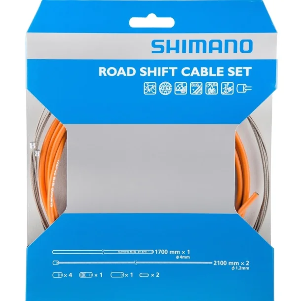 Shimano Gearwirest Racer rustfri Orange, PTFE 