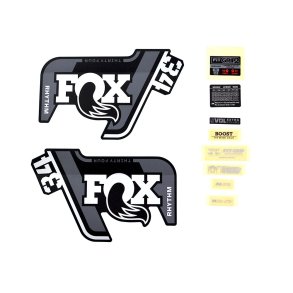 Fox Decal Kit: 2021, 34, Rhythm, Gray Logo, Rhythm Fork