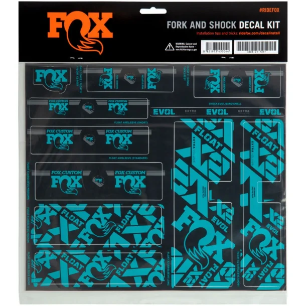 FOX Decal 2021 AM Custom Fork and Shock Kit Turquoise