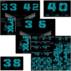 FOX Decal 2021 AM Custom Fork and Shock Kit Turquoise
