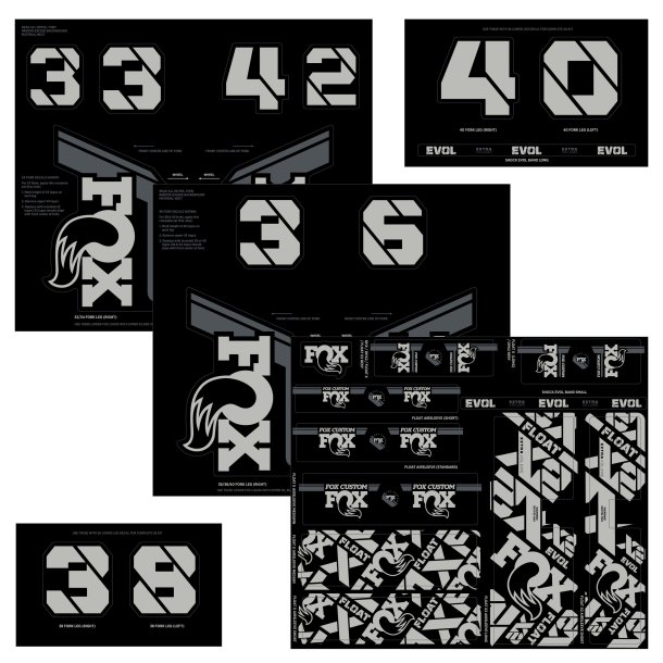FOX Decal 2021 AM Custom Fork and Shock Kit Battleship Grey