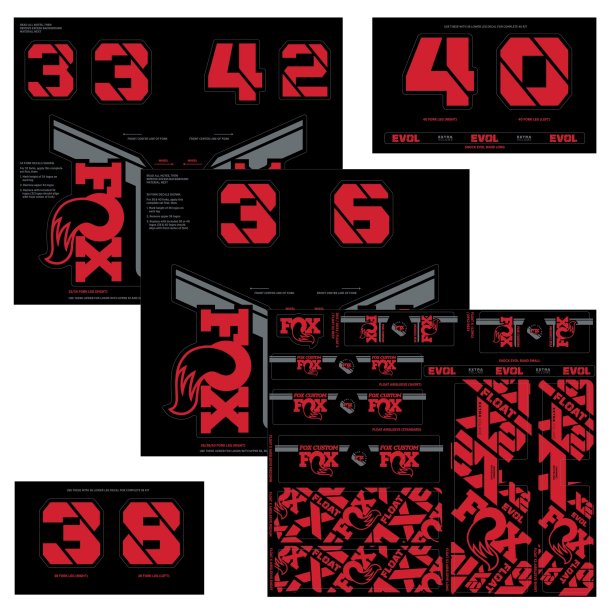 FOX Decal 2021 AM Custom Fork and Shock Kit Root Red