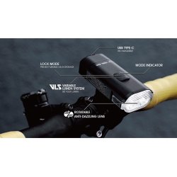 MOON Front light Rigel Max Black 1500 Lumen