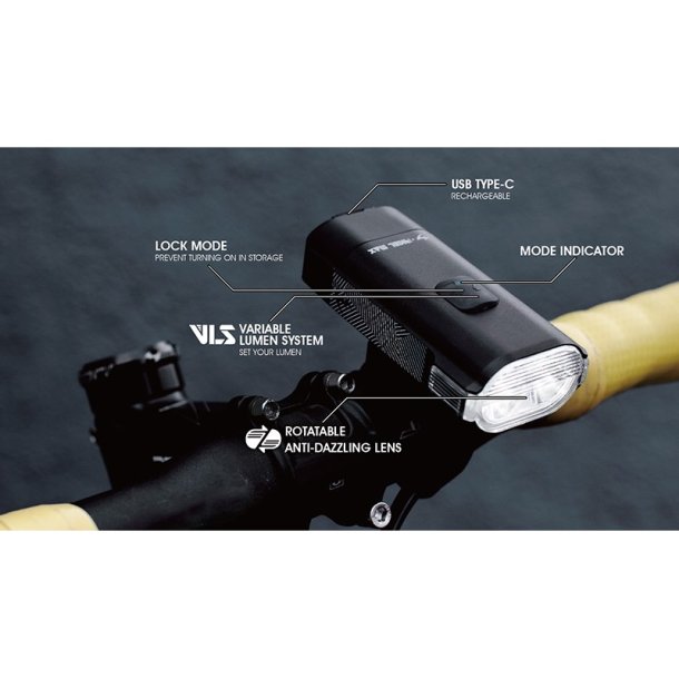 MOON Front light Rigel Max Black 1500 Lumen