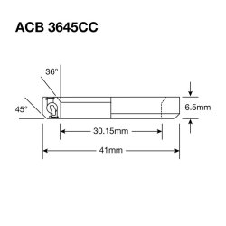 Enduro leje ACB 3645 CC BO - 1-1/8 angular contact 30,2x41x6,5 (36x45)