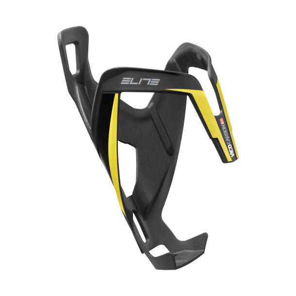 Elite Vico Carbon Flaskeholder Mat Carbon Gul Logo