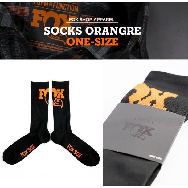 Fox Factory Logo Socks - Black/Orange