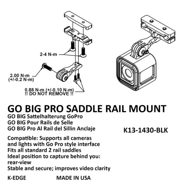 K-EDGE GO-BIG SADDLE MOUNT BLACK