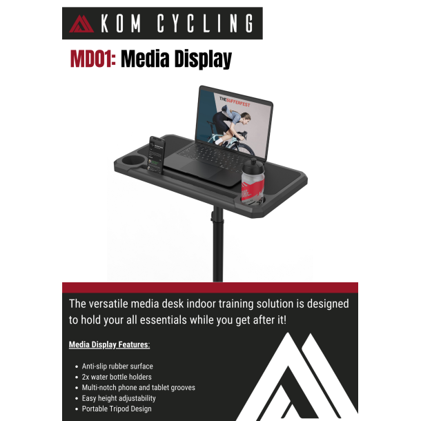 KOM Cycling INDOOR MEDIA DISPLAY CYCLING DESK