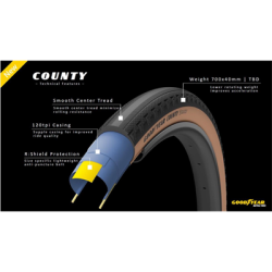 GOODYEAR COUNTY TUBELESS 700X40c BLACK