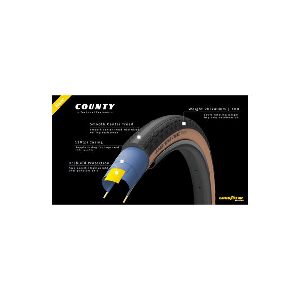 GOODYEAR COUNTY TUBELESS 700X40c BLACK