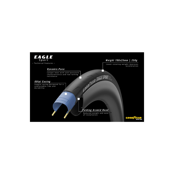 GOODYEAR EAGLE SPORT TUBETYPE 700X28c BLACK